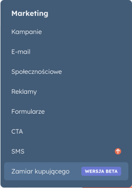 Widok na menu systemu marketing automation od Hubspota